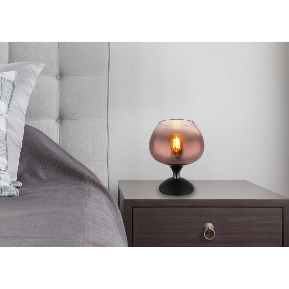 Lampe de table noire Maxy avec verre rouge Ø 15cm Globo 9007371462148