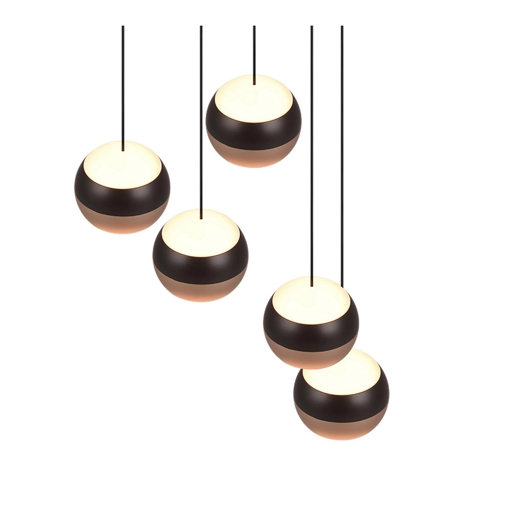 Lampe pendante de conception Orbit Round 5 lumières Trio 4017807578867