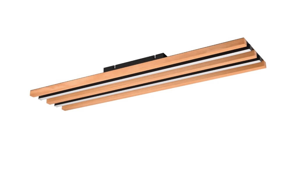 Plafonnier LED Fontana 75x20 cm - aspect bois Trio 4017807615968