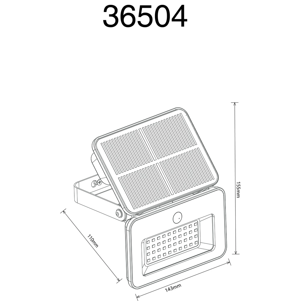 Projecteur solaire Zentro Noir Globo 9007371468829