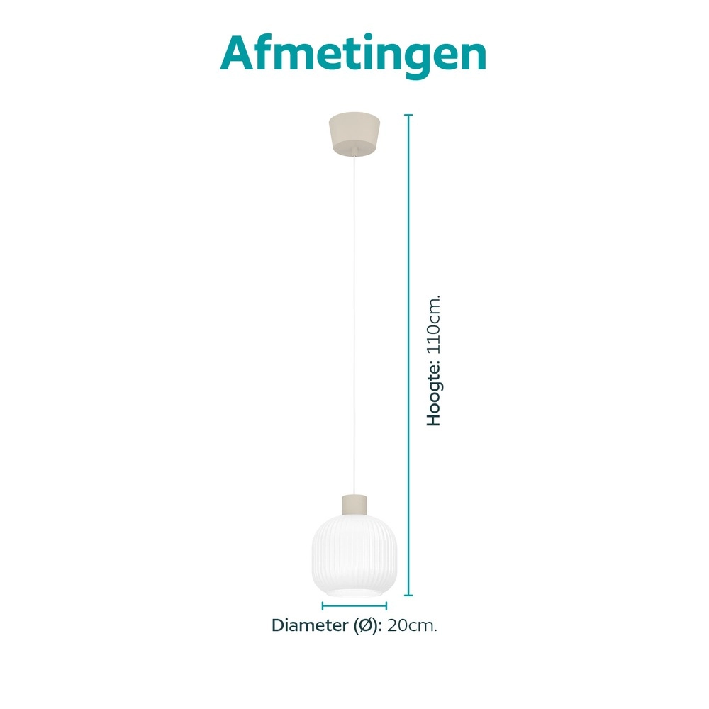 Lampe pendante de conception Dasmina brun sable avec du blanc Ø 20 cm Eglo 9008606406265