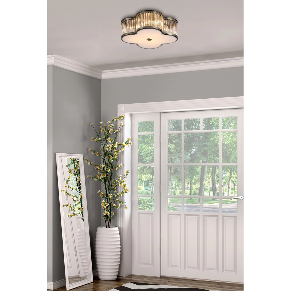 Plafonnier Lotus laiton antique Ø 39cm Searchlight 5053423302140