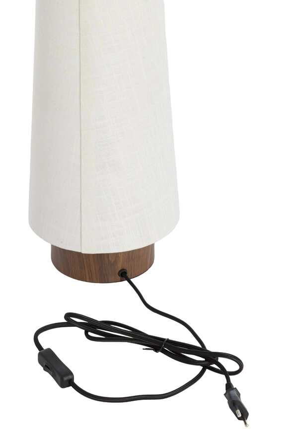 Lampe de table blanche Howie avec bois foncé Ø 19cm Light & Living 8717807759414