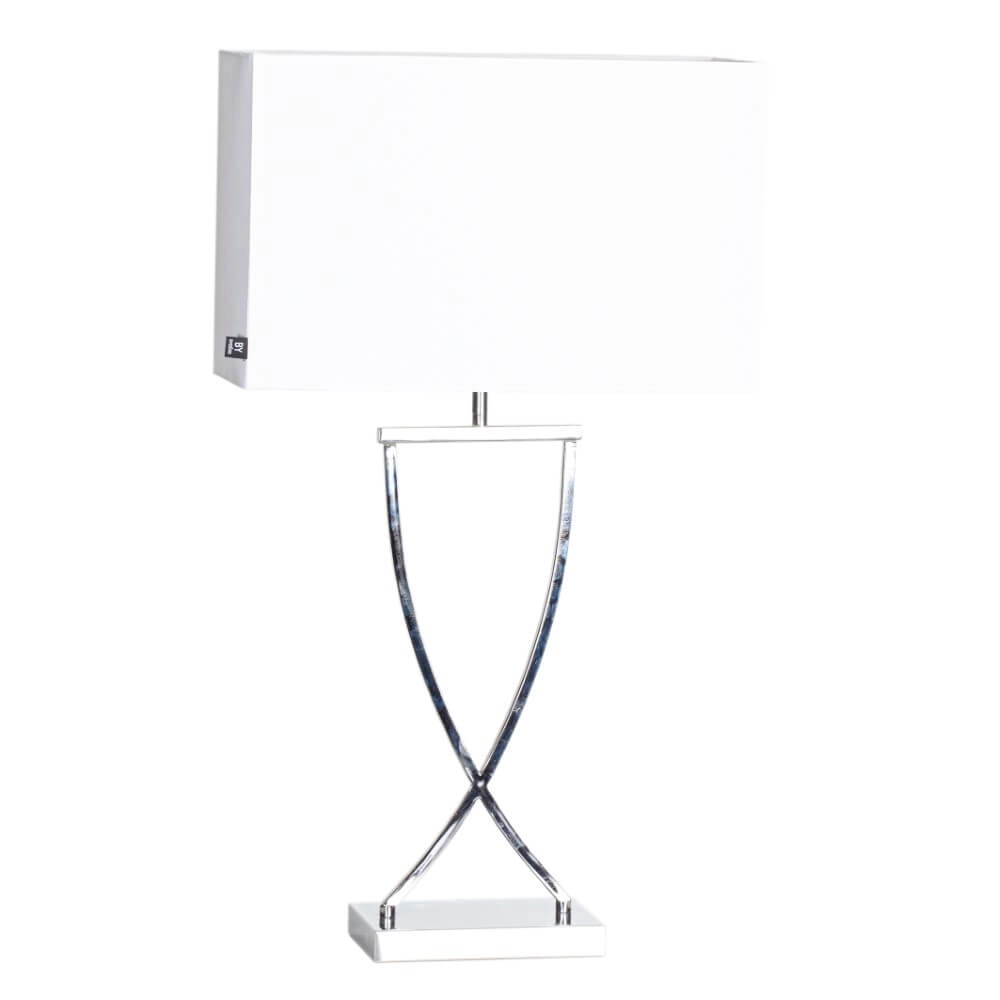 Lampe de table Omega chromé blanc Lampe de table Omega chromé blanc