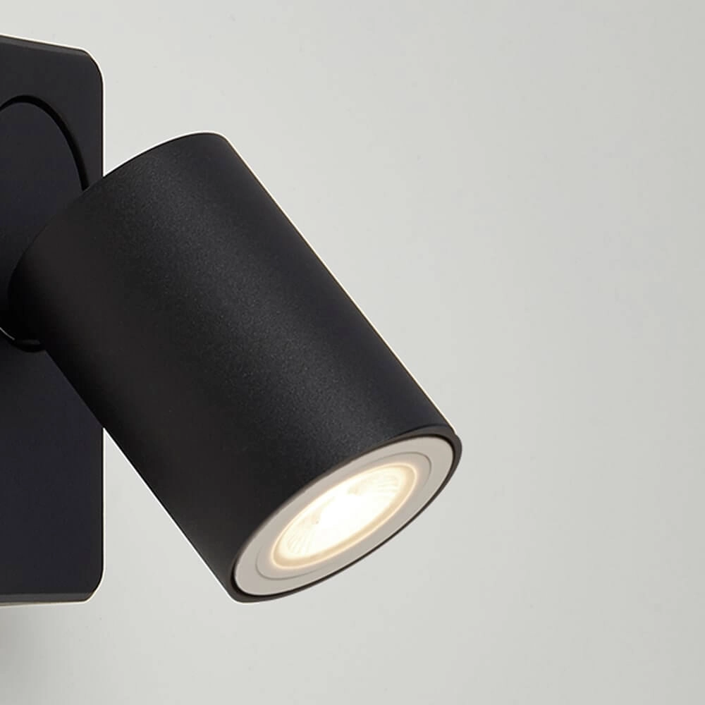 Plafonnier Moon 1 rectangulaire noir Lyora