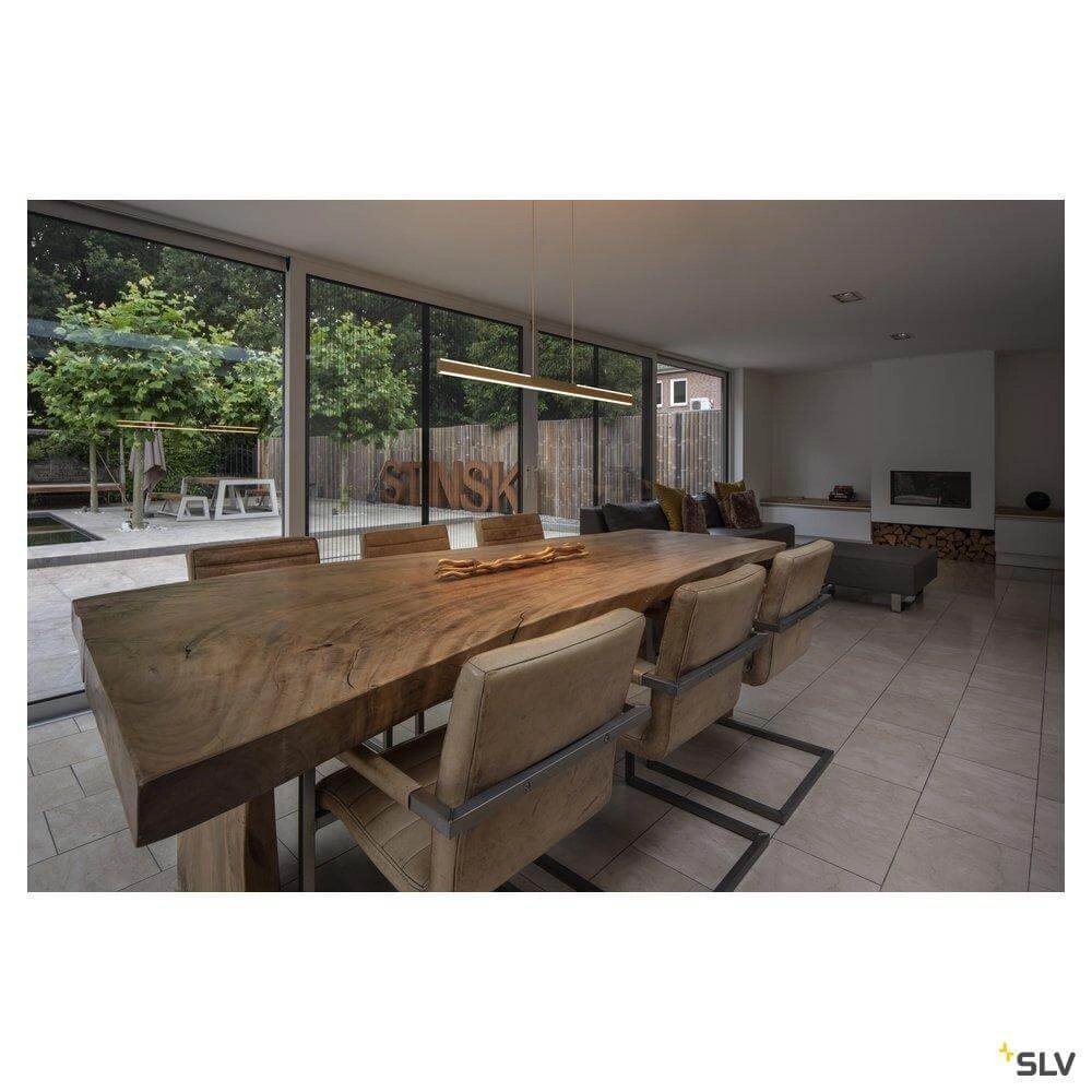lampe suspendue de bureau One Linear 2x10w Led 140cm laiton mat SLV 4024163262668