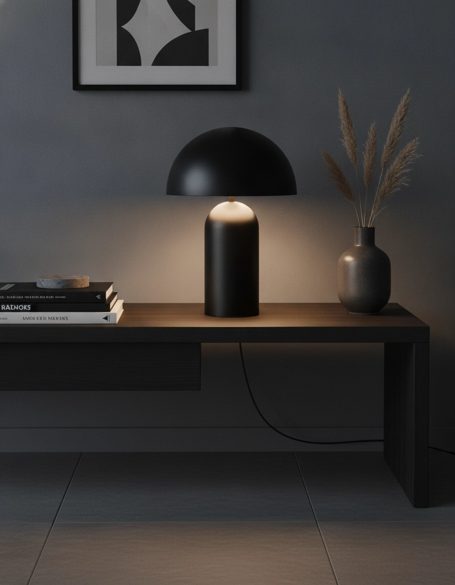 Lampe de table Best Ø 35cm noir avec blanc