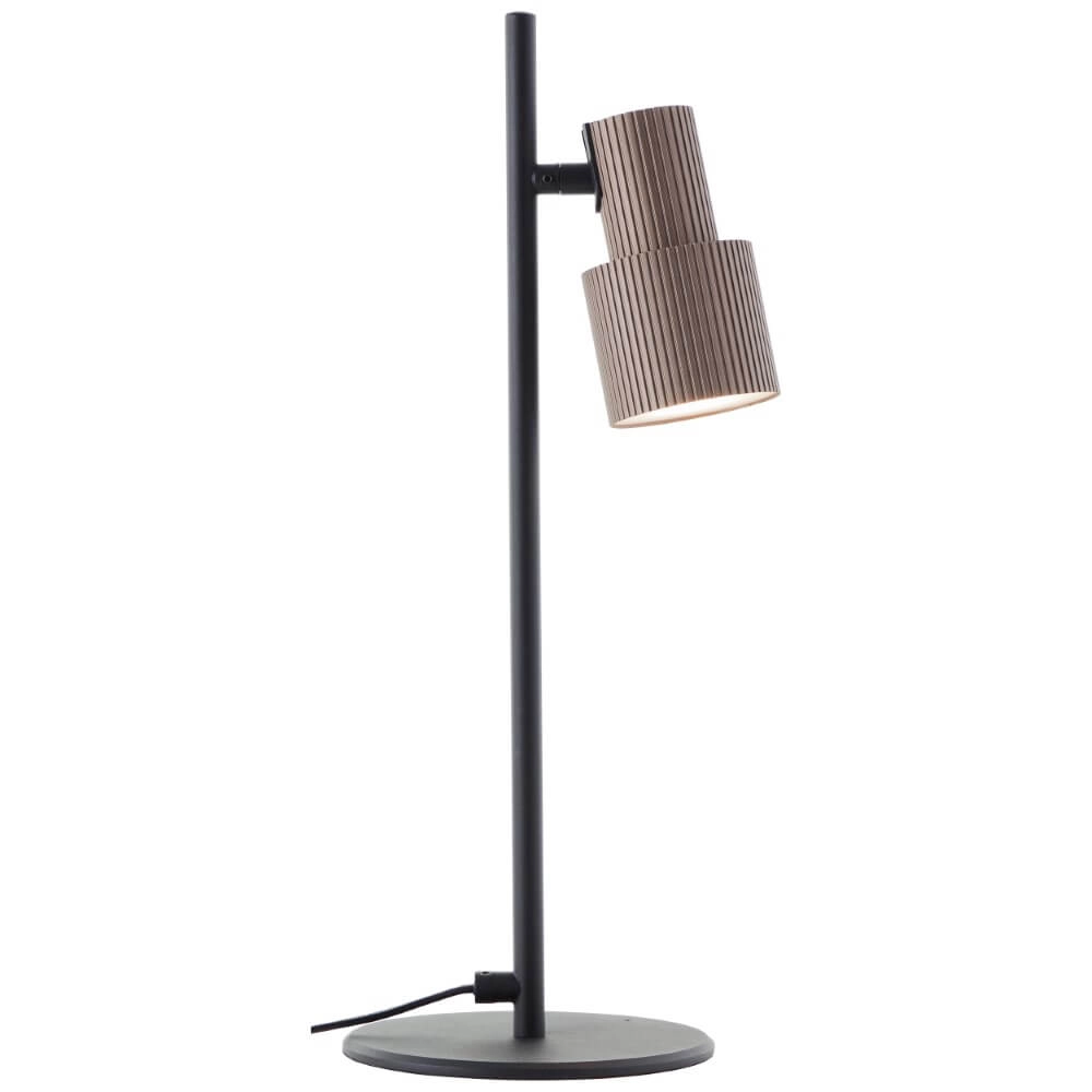 Lampe de table design Cadiz noir avec verre ambré Brilliant 4004353446917