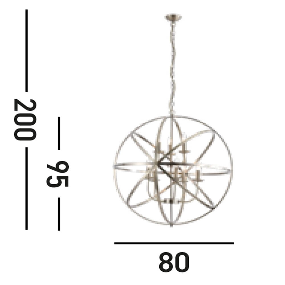 Suspension ancienne Orbit Or 8 pâles Searchlight 5053423271910