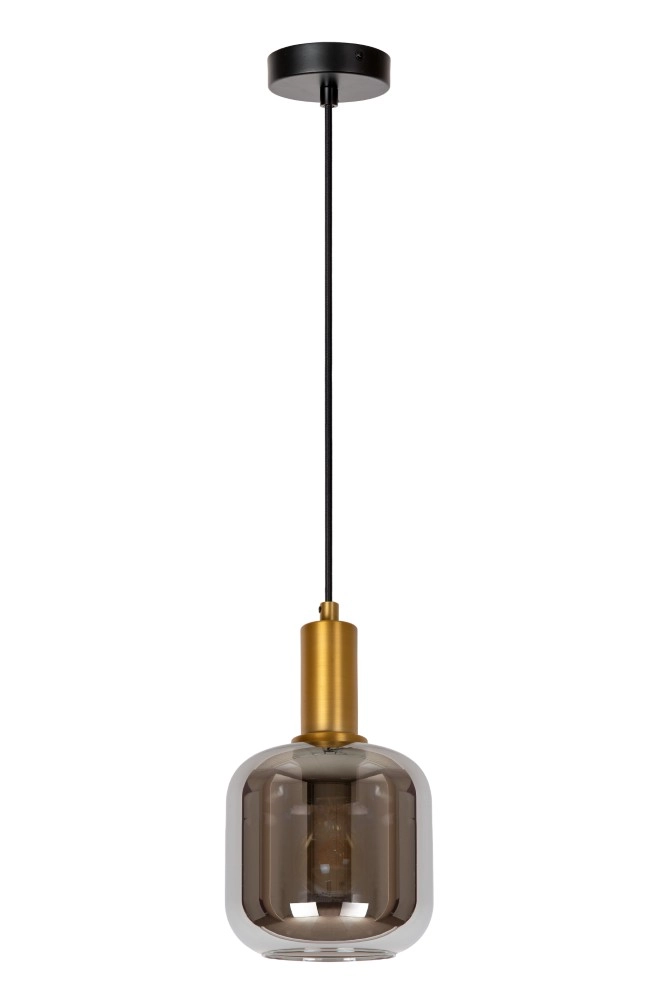 Lampe suspendue Joanet Ø 16 cm d’or avec verre fumé Lucide 5411212452641