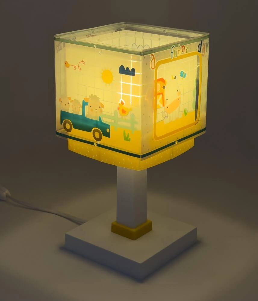 Lampe de table pour chambre d'enfant My Farm jaune avec du blanc Dalber 8420406634012