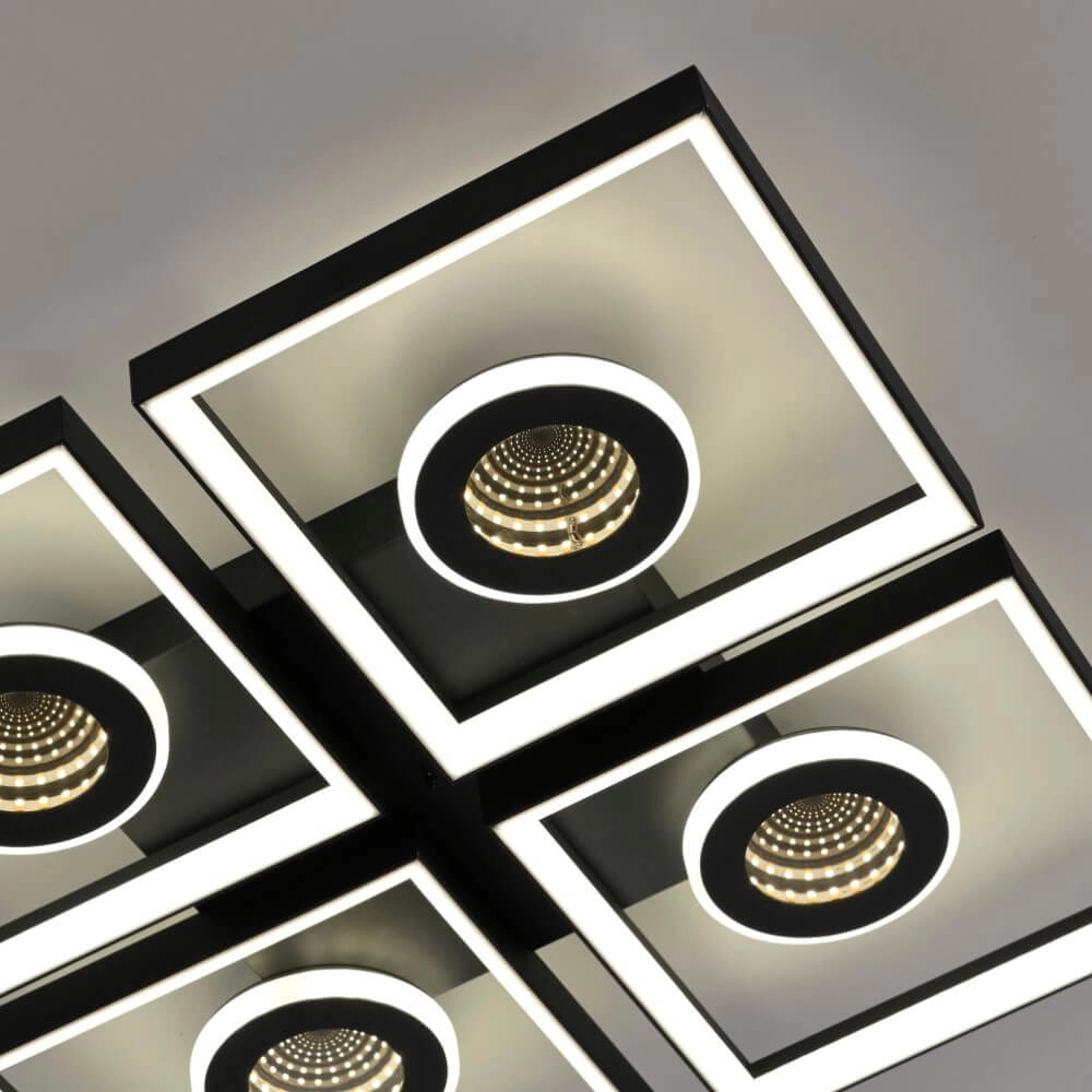 Plafonnier carré Traforo quatre Paul Neuhaus 4012248384909