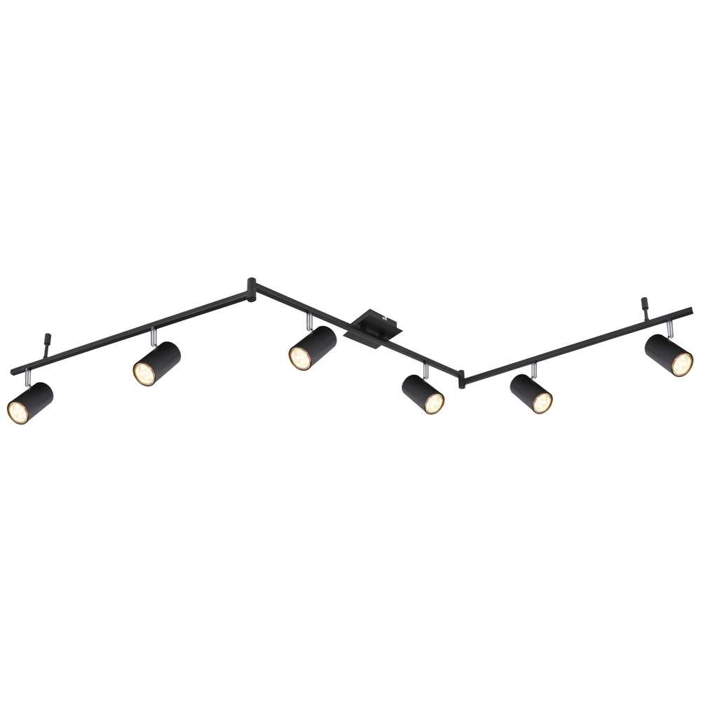 Lampe de plafond Robby Noir à 6 lumières