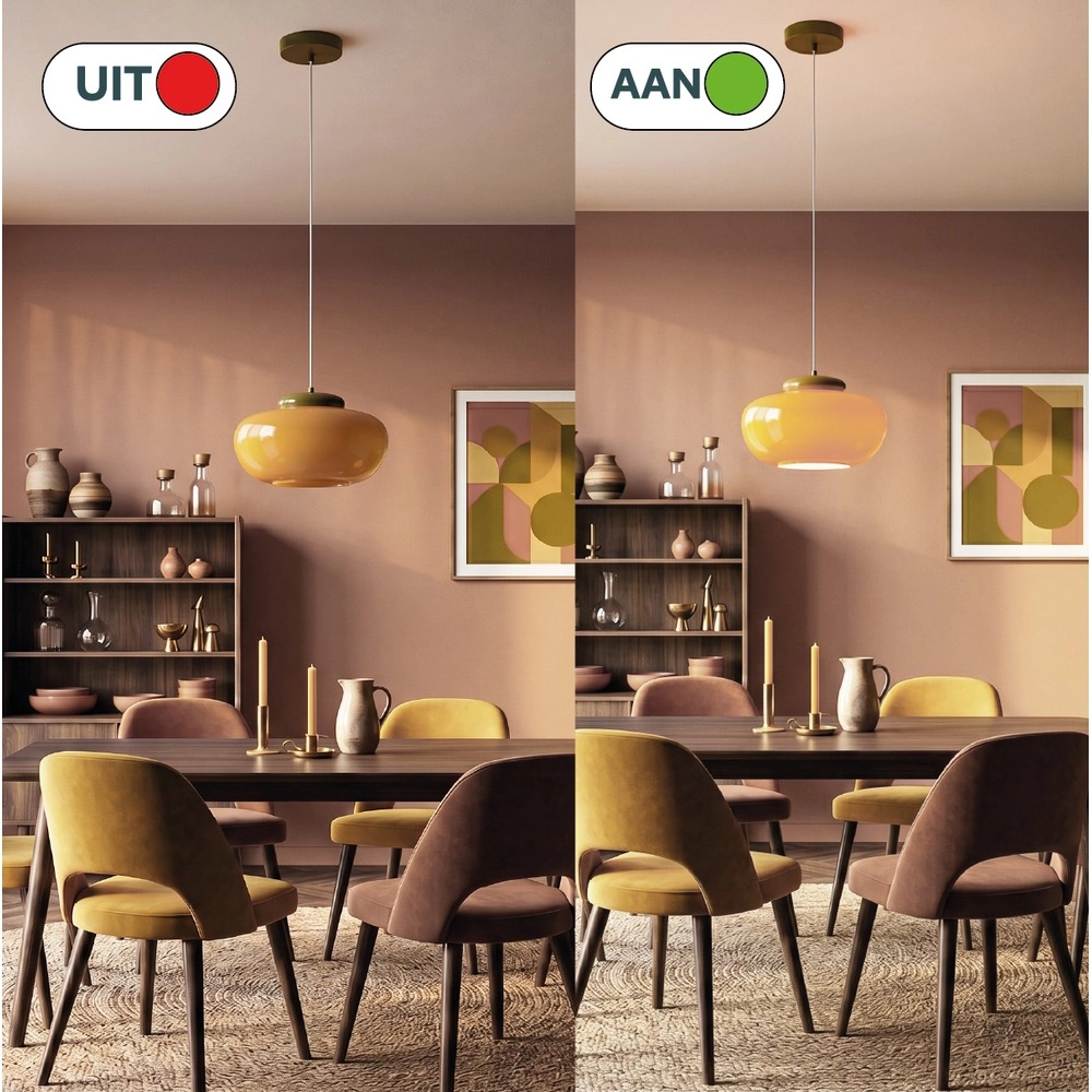 Lampe pendante de conception Berardelli orange avec vert Ø 30cm Eglo 9008606404964