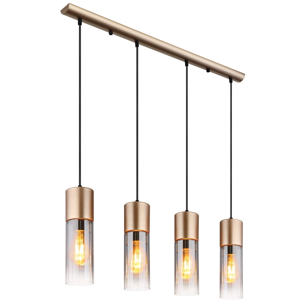 Lampe suspendue à 4 lumières Annika Conception marron