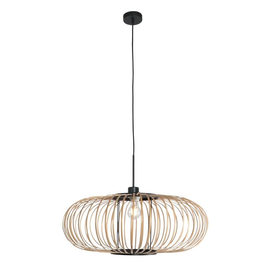 Lampe suspendue Silva avec une teinte en bambou Ø60 cm Steinhauer 8712746182743