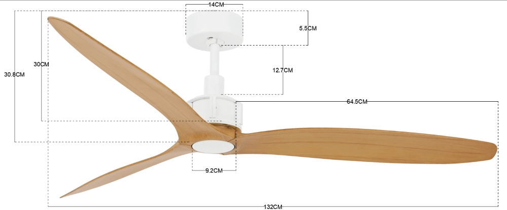 Ventilateur de plafond Viceroy blanc avec bois Ø132cm Beacon 9333509121503