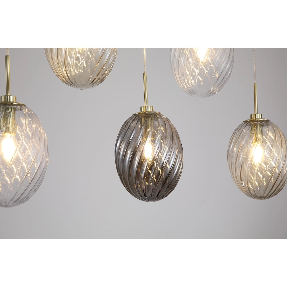 Suspension 5 lumières Whirl Verre coloré Searchlight 5053423299389