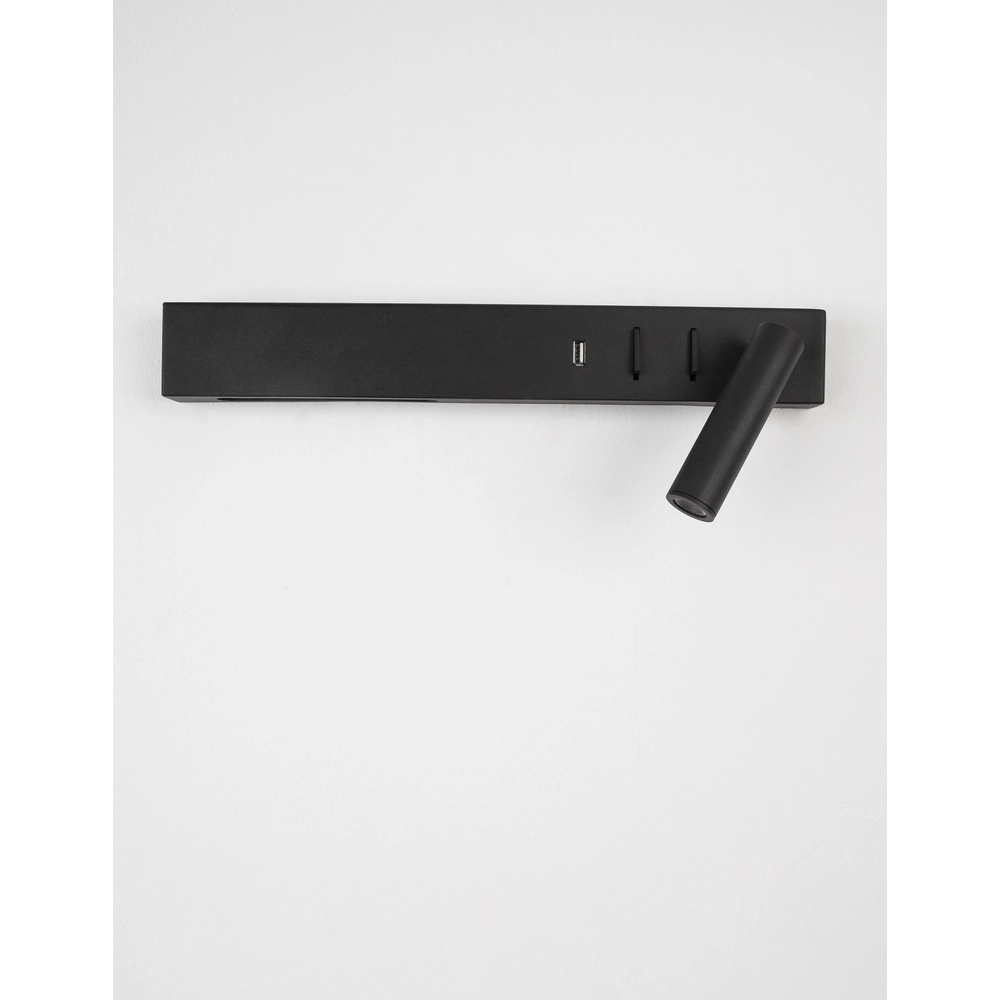 Lampe de chevet Vida Droite Noir avec USB Lyora 5212017427854