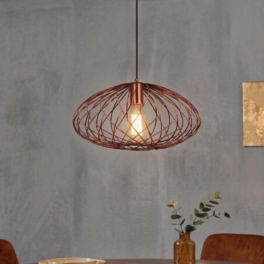 Suspension Eriberto Ø 35cm brun rouille