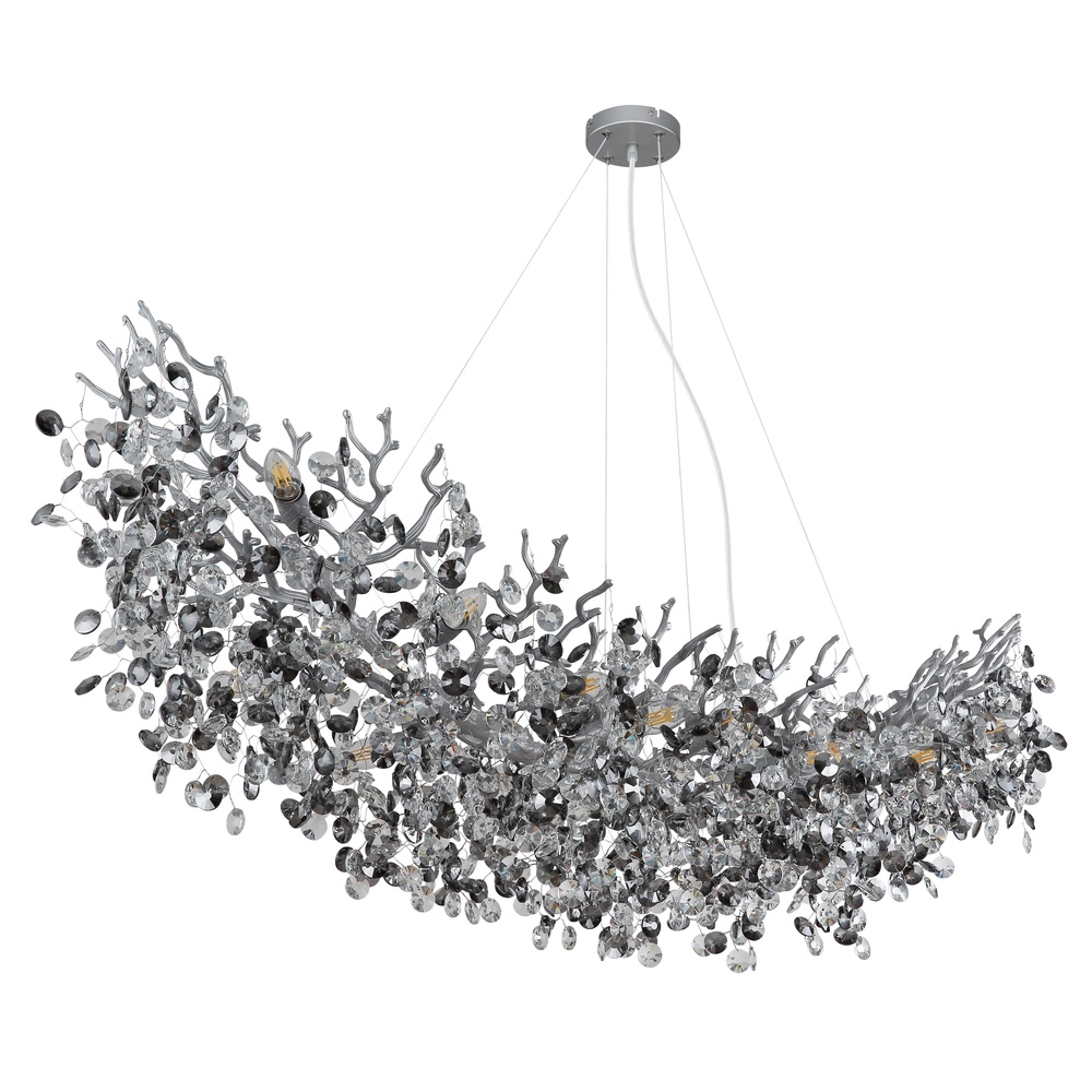 Lampe suspendue Queena Gris argenté 150 cm Globo 9007371533695