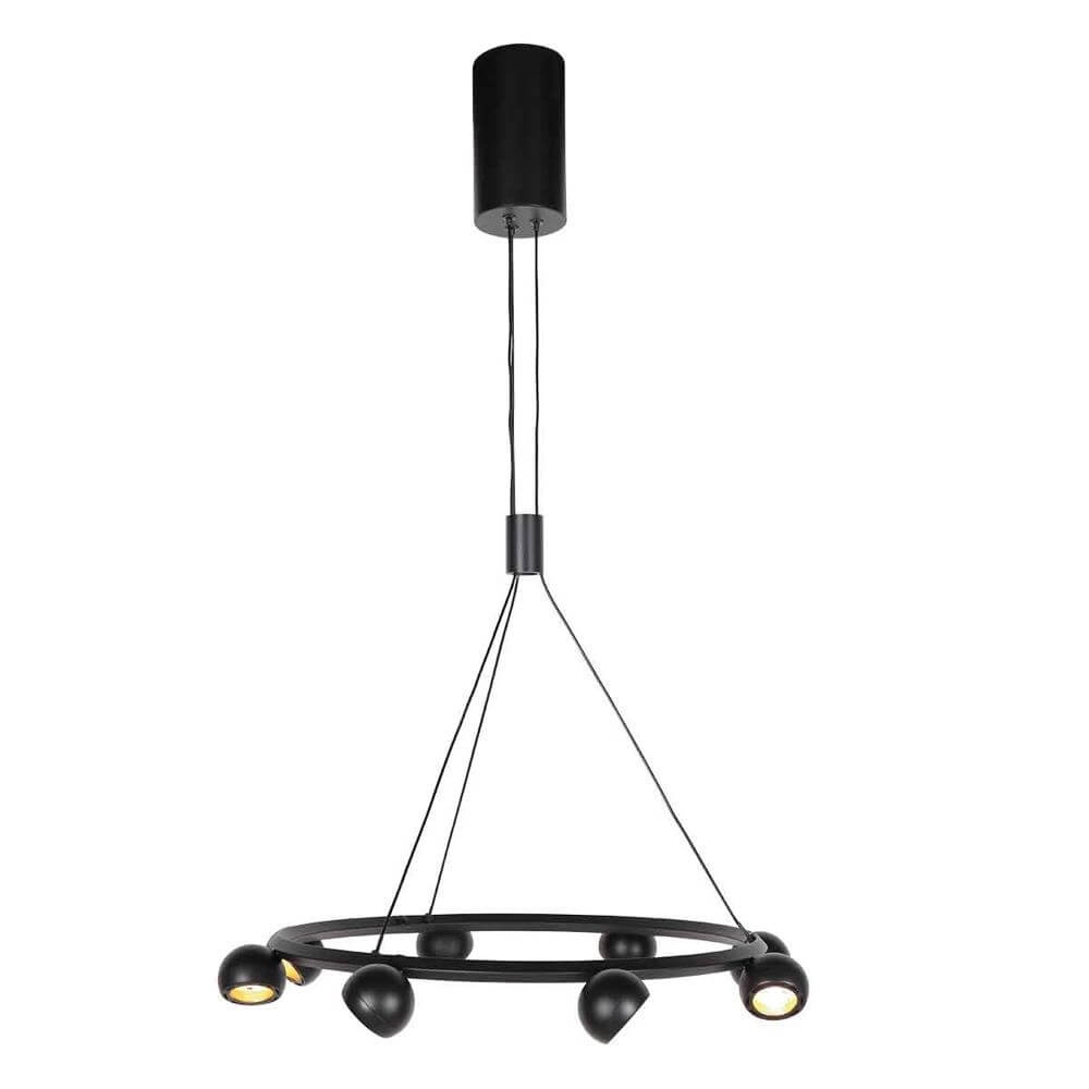 Suspension 8 lumières Marcadore Rond Noir