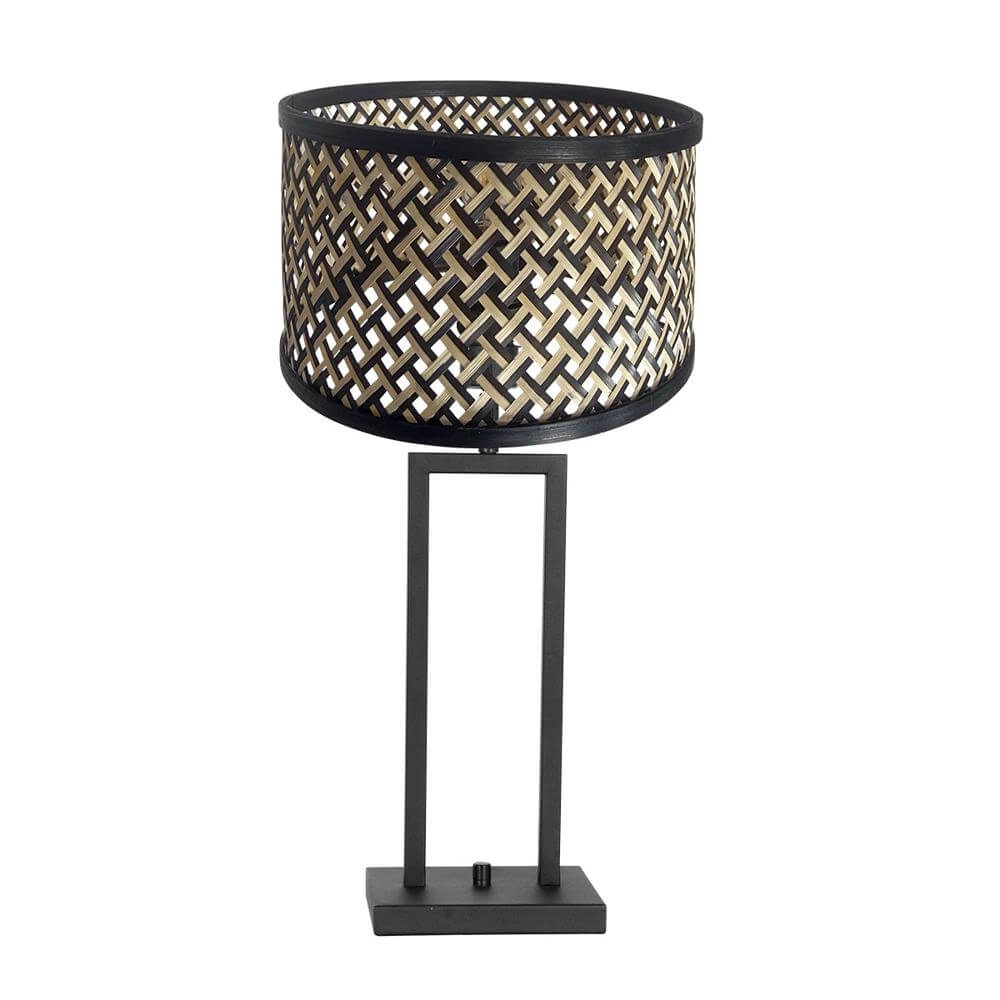Lampe de table Stang noir avec bambou