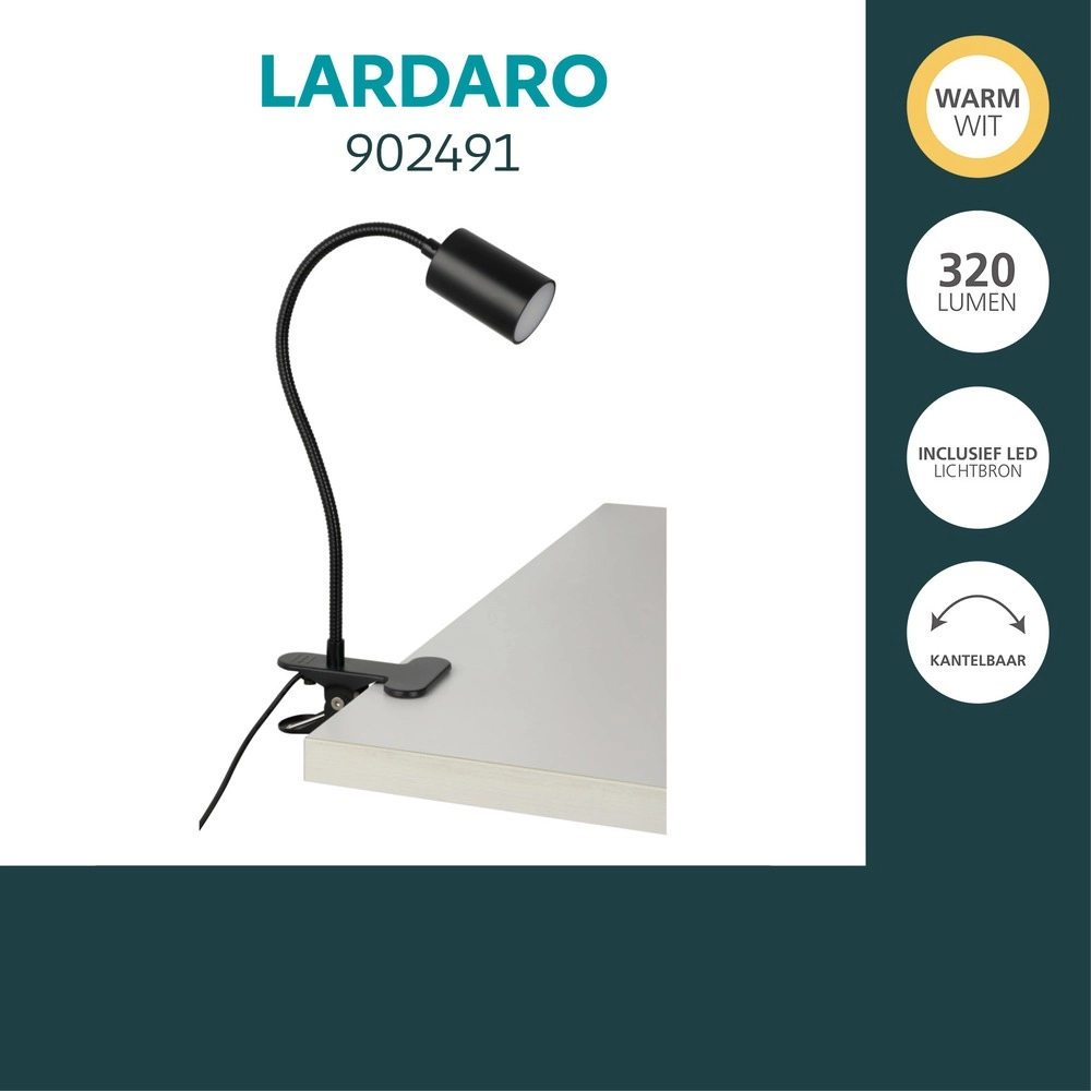 Lampe à pince Lardaro Noir Eglo 9008606389261