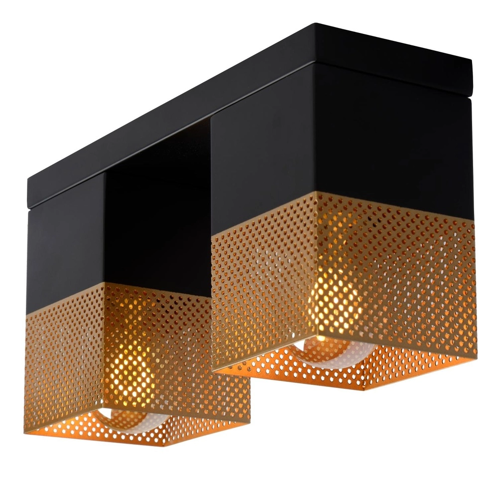 Lampe de plafond à design Renate noir avec or Lucide 5411212211255