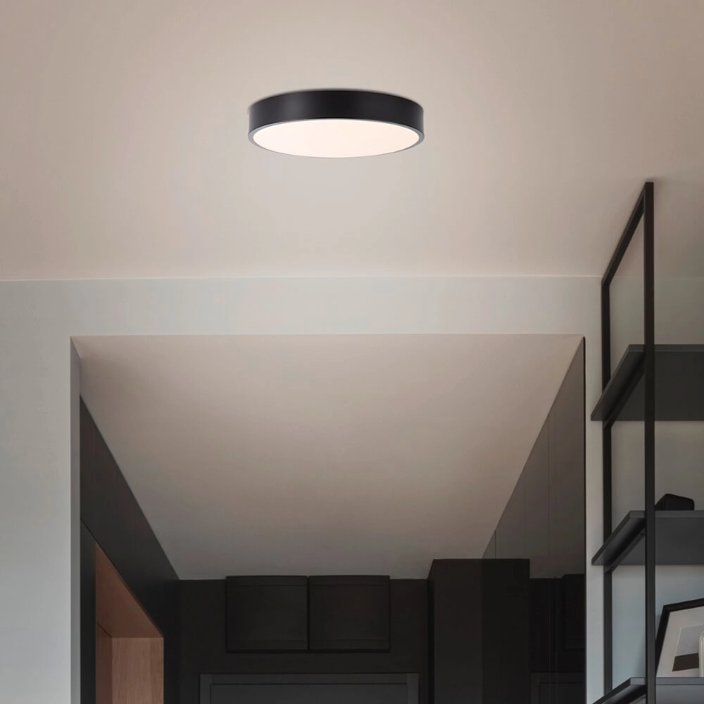 Plafonnier design Slimline noir Ø 33cm Brilliant 4004353426551