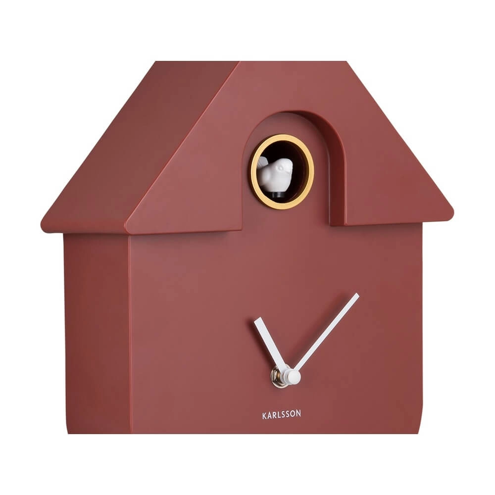 Horloge murale moderne Cuckoo rouge ocre Karlsson 8714302730856
