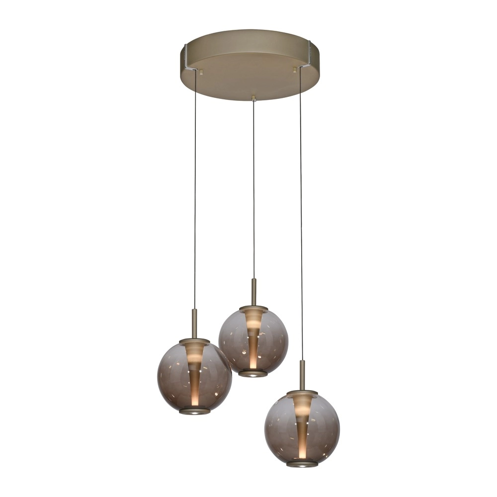 Lampe pendante Vide Pure E-Infinty Bronce avec verre ambré Paul Neuhaus 4012248398166