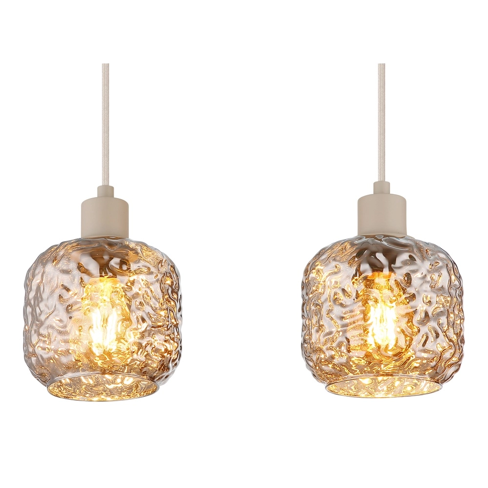 Lampe suspendue à 4 lumières Antonio brun sable Globo 9007371578726