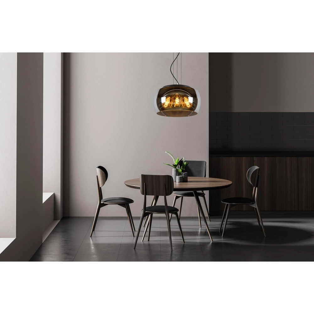Lampe pendante de conception Olivia Ø 40cm noir avec verre fumé Lucide 5411212452092