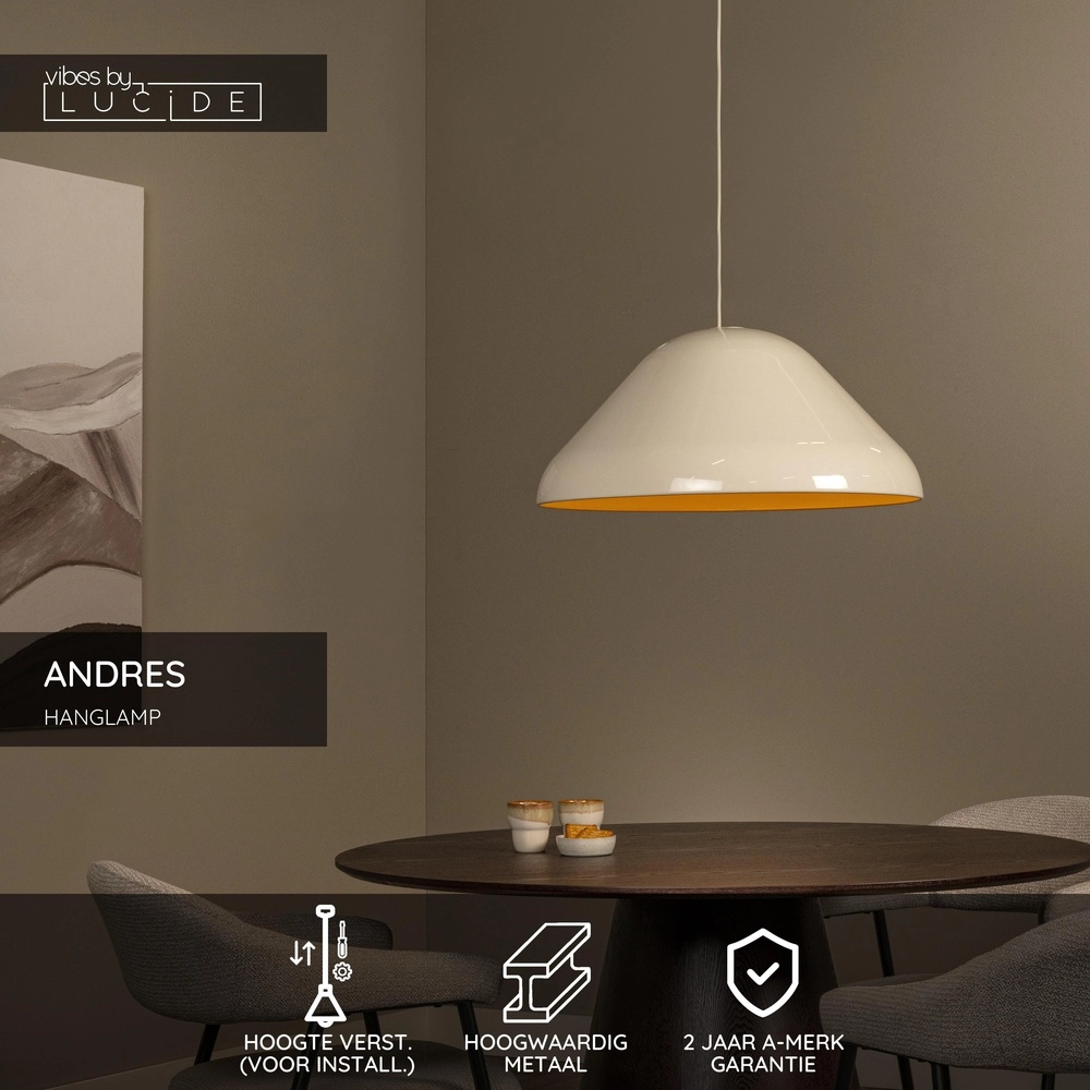 Lampe suspendue Andres crème Ø 56cm Lucide Vibes 5411212650207