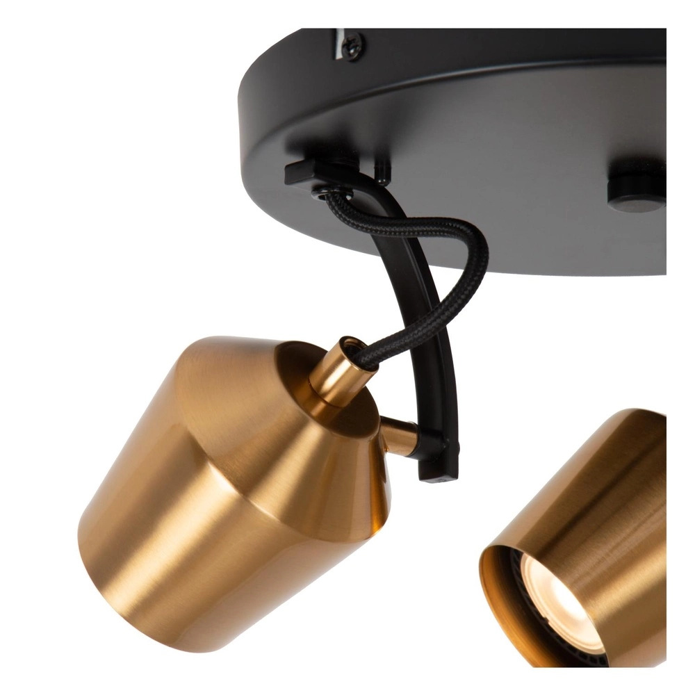 Lampe de plafond à 3 lumières Emile noir avec or Lucide 5411212510099
