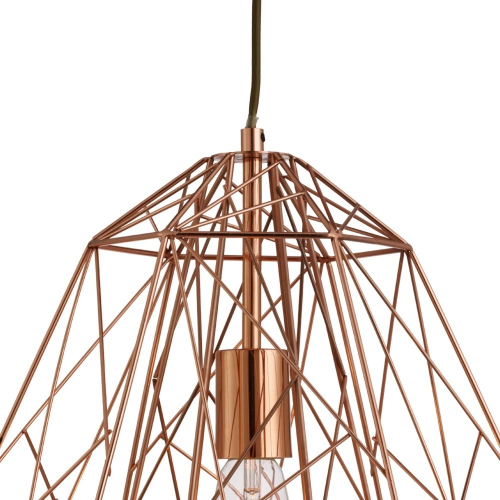 Lampe en fil de cuivre Geometric Cage Ø 39cm Searchlight 5053423060545