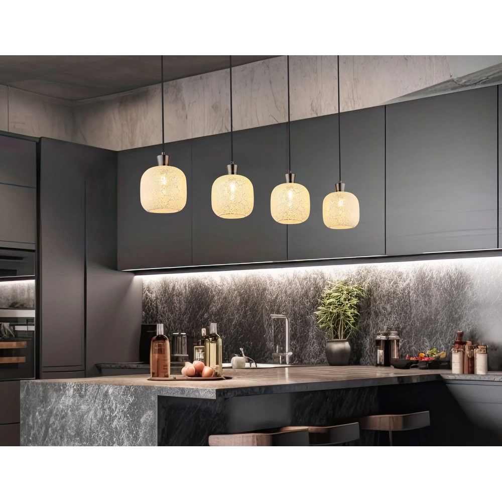 Lampe suspendue à 4 lumières Brokana Bronze à fusil Globo 9007371566471