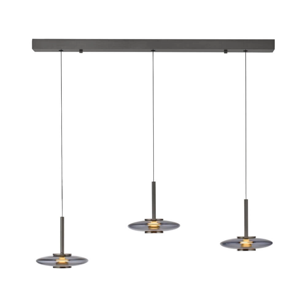 Lampe suspendue 3 lumières Pure Vitrum conception gris Paul Neuhaus 4012248382646