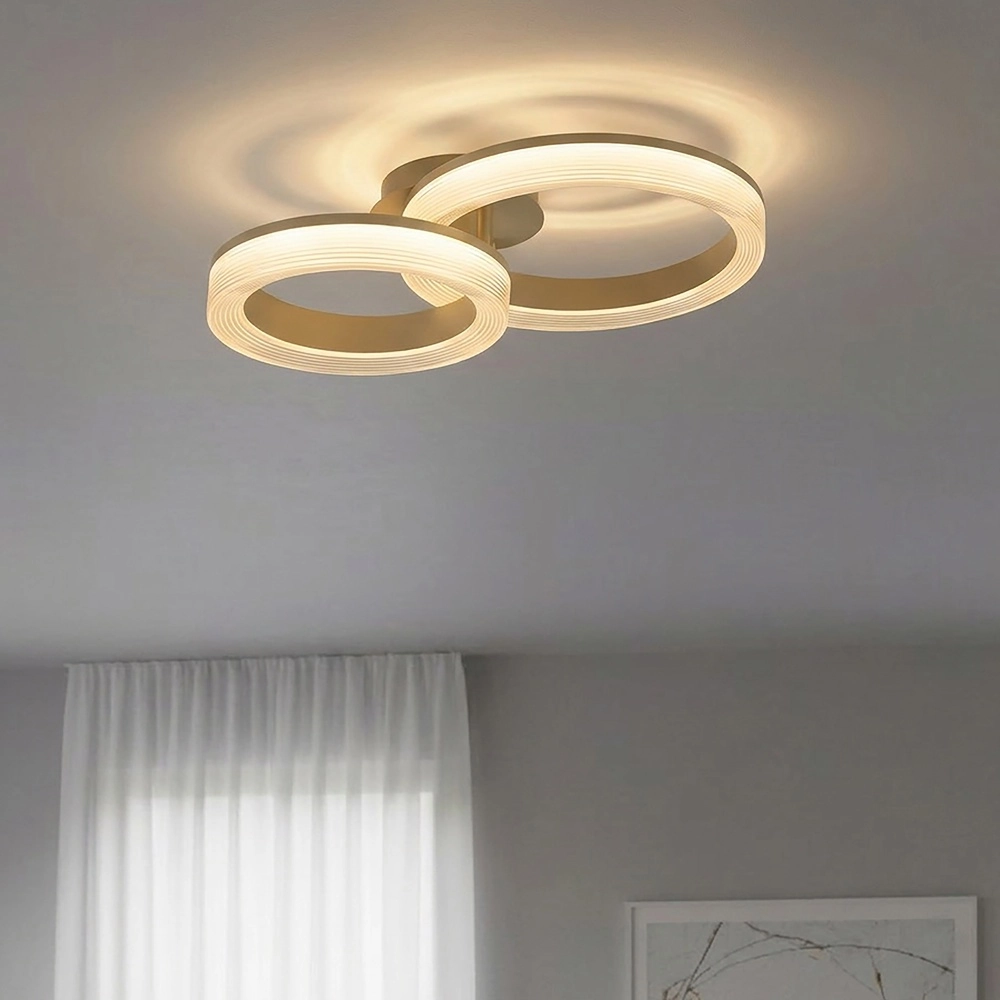 Lampe de plafond à design Lumen Rings brun sable Searchlight 5,05342E+12