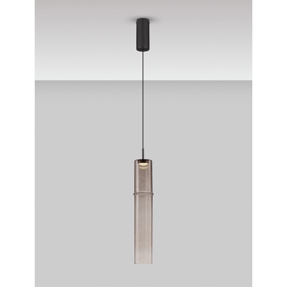 Suspension unique Sano Verre fumé à 1 lumière Lyora 5212017474018