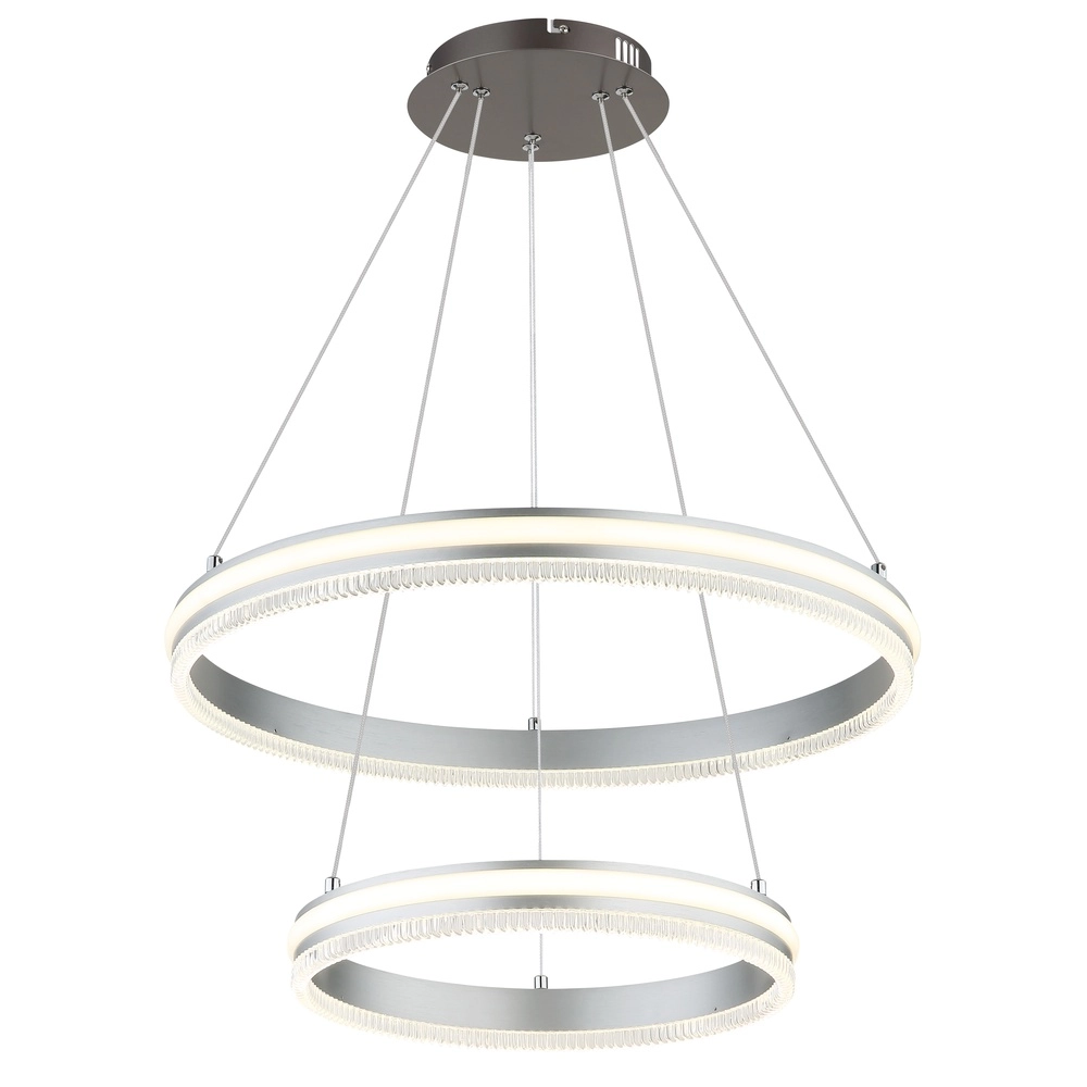 Lampe suspendue Francine Anneaux en métal à fusil 2
