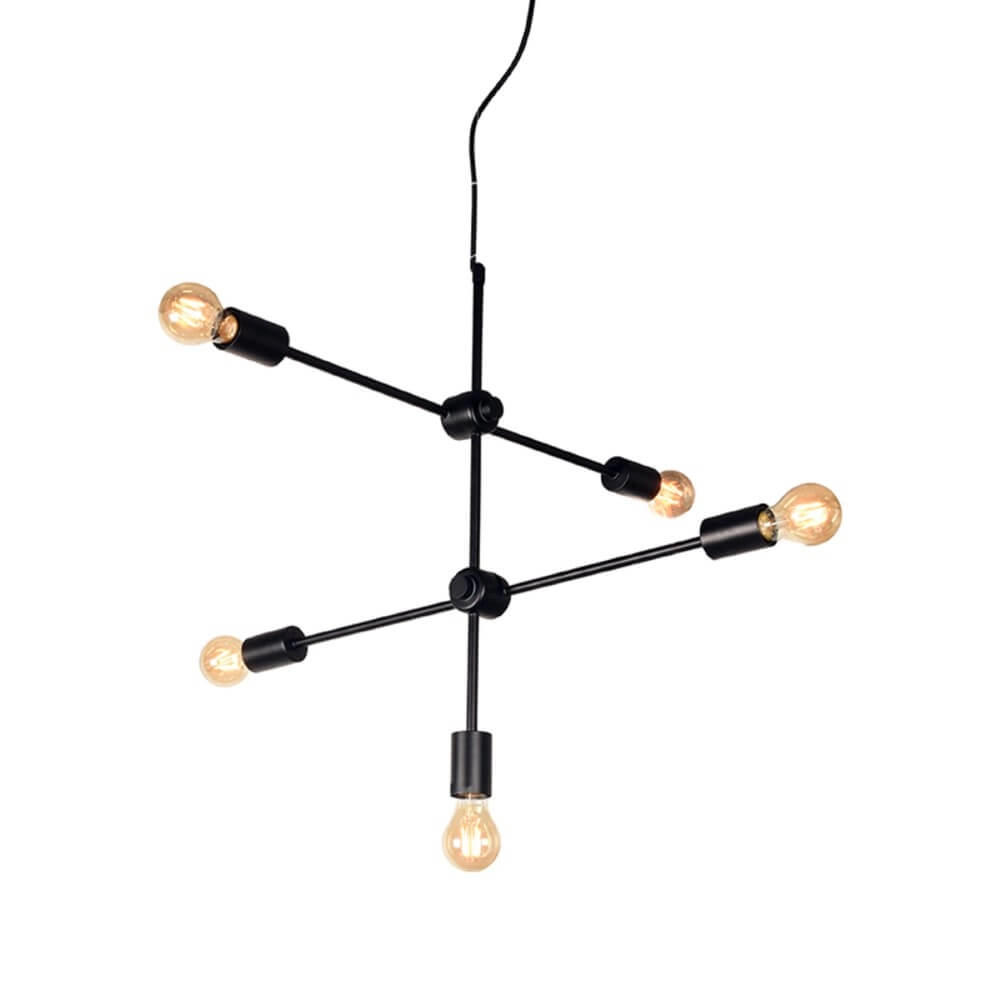 Lampe suspendue 5 lumières Stilo Ø 70 cm - noir