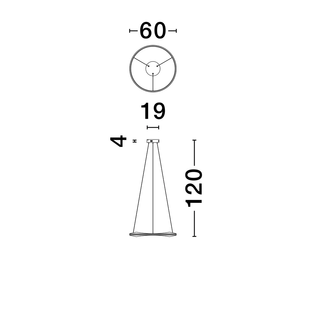 Suspension design Dobi Ø 60cm noir avec or Lyora 5212017450036
