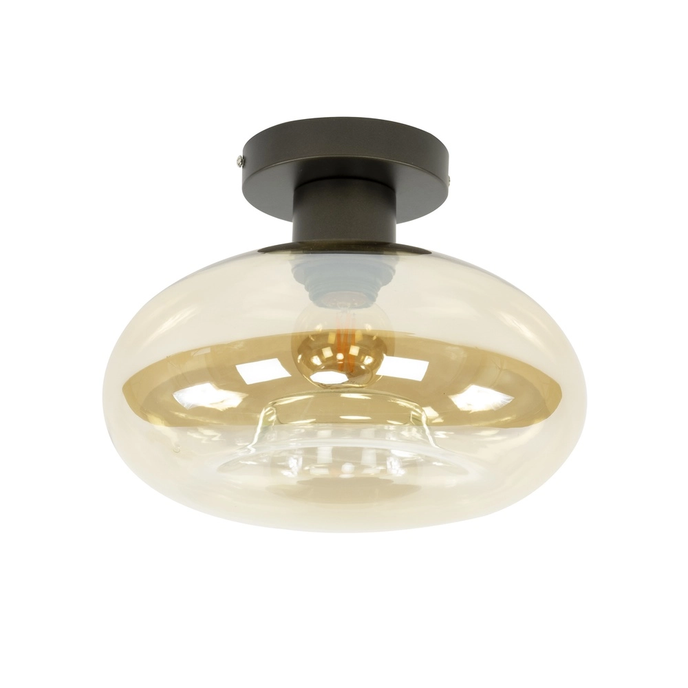 Lampe de plafond en verre Soll Ø 27cm - verre ambré Lyora 8716803510890