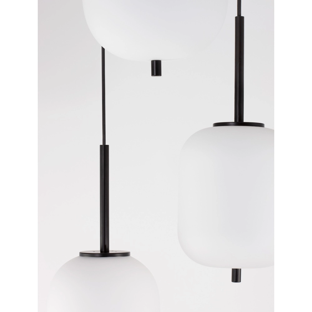 Lampe suspendue Lato 3 noirs clairs avec blanc Lyora 5212017434647