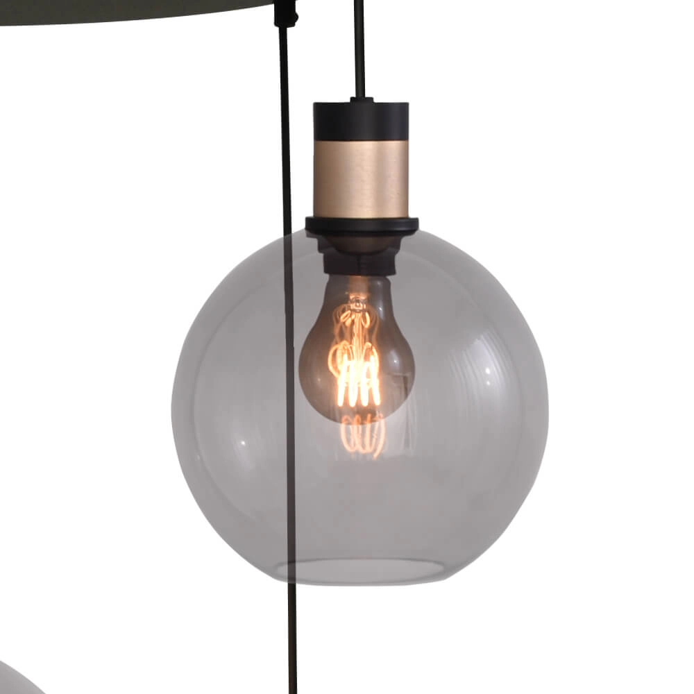 Lampe suspendue Vide Lazise 2 Or 5 lumières avec noir Masterlight 8718121303871