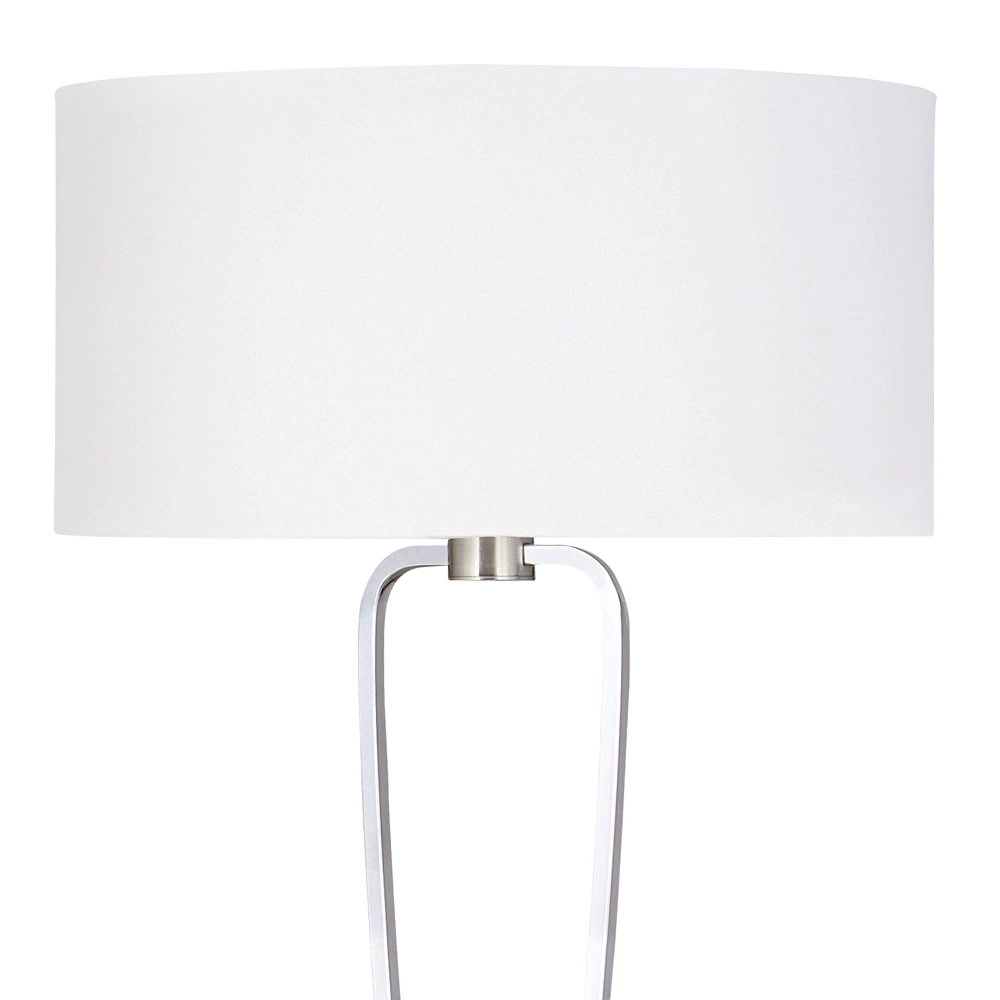 Lampe de table abat-jour Paris II gris avec abat-jour blanc Trio 4017807368390