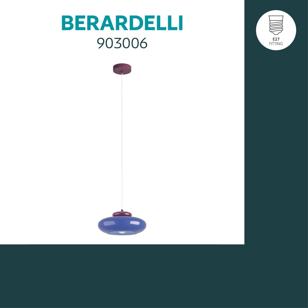 Lampe pendante de conception Berardelli bleu avec violet Ø 32cm Eglo 9008606405022