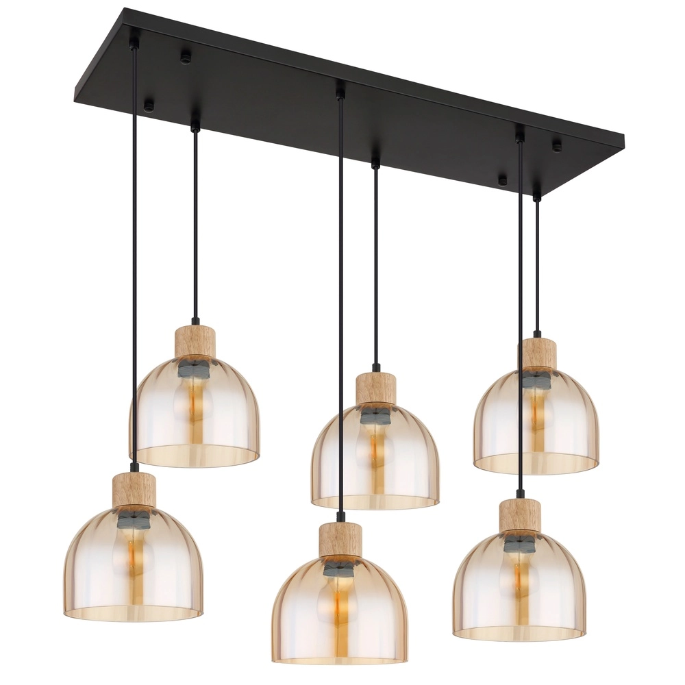 Lampe suspendue à 6 lampes Swanson Noir Globo 9007371586653